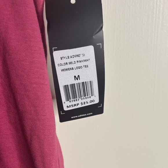 Adidas Women's Maroon Tee with White Logo - Picture 2 of 3